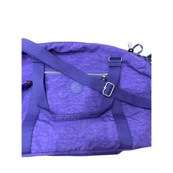 Kipling Itska Shoulder Duffel Bag Purple Gym Travel Yoga - Picture 2 of 11